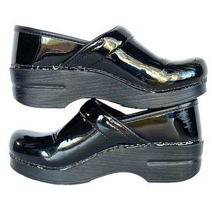 Dansko Black Glossy Clogs Professional Nursing Shoes Women's Size US 5.5-6 EU 36